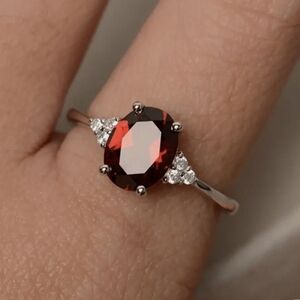Sparkling Red Cubic Zirconia Ring